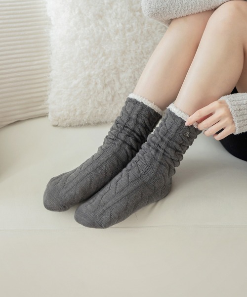 tu-hacci（ツーハッチ） 靴下 もこもこ二重編みソックス レディース