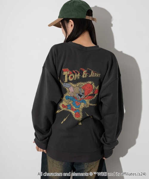 トレーナー スウェット ∴WEGO/TOMandJERRYグラフィックプルオーバー