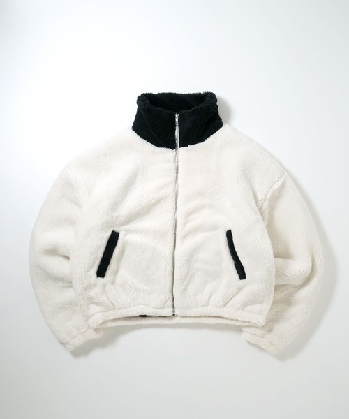 おしゃれスタ ブルゾン アウター shaggy fleece short blouson