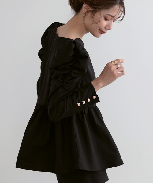 MERAKI ブラウス シャツ パワーショルダーブラウス レディース