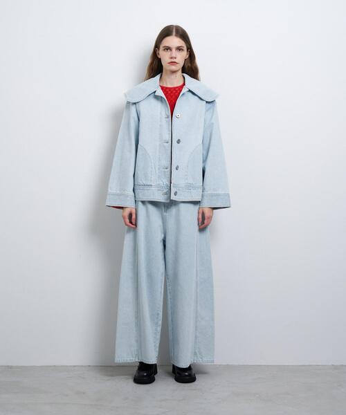 LANVIN en Bleu デニムジャケット gジャン ビッグカラーデニム