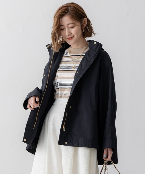【23区】25SS VERY3月号掲載/撥水加工ライトツイル フーディーアウター 23区 コート アウター 「VERY3月号掲載/撥水加工」ライトツイル
