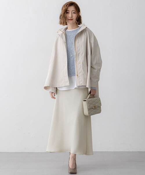 【23区】25SS VERY3月号掲載/撥水加工ライトツイル フーディーアウター 23区 コート アウター 「VERY3月号掲載/撥水加工」ライトツイル