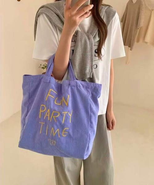Port（ポート） トートバッグ 「 」 ロゴ刺繍 コーデュロイ トート
