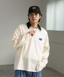rageblue レイジブルー ハーフスリーブロングシャツ ベージュM RAGEBLUE（レイジブルー） シャツ ワンポイント刺繍/TRハーフジップ