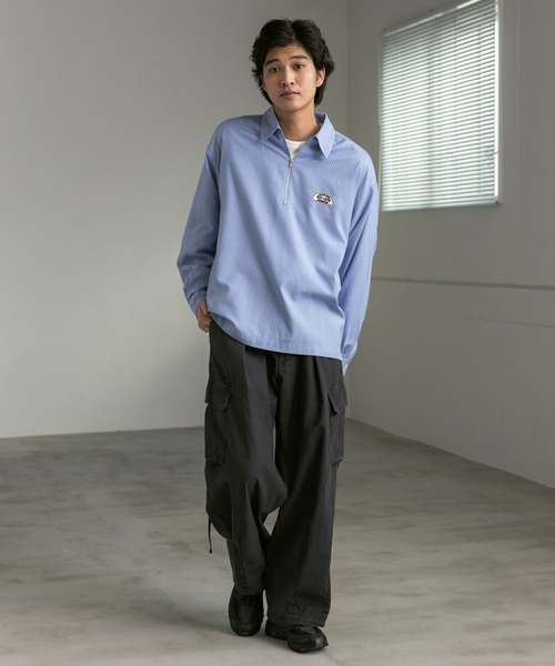 RAGEBLUE（レイジブルー） シャツ ワンポイント刺繍/TRハーフジップ