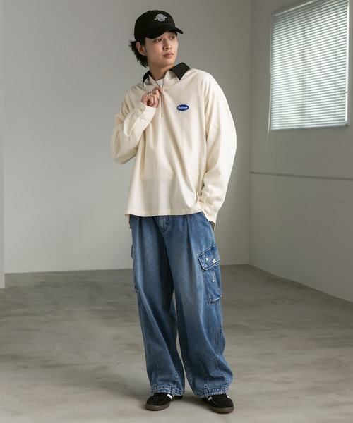 RAGEBLUE（レイジブルー） シャツ ワンポイント刺繍/TRハーフジップ