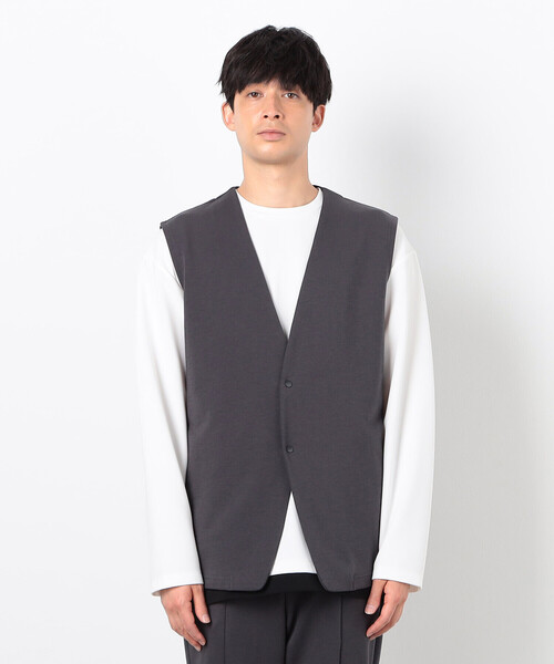 COMME CA ISM ベスト ジレ 「セットアップ対応」綿混ダンボール