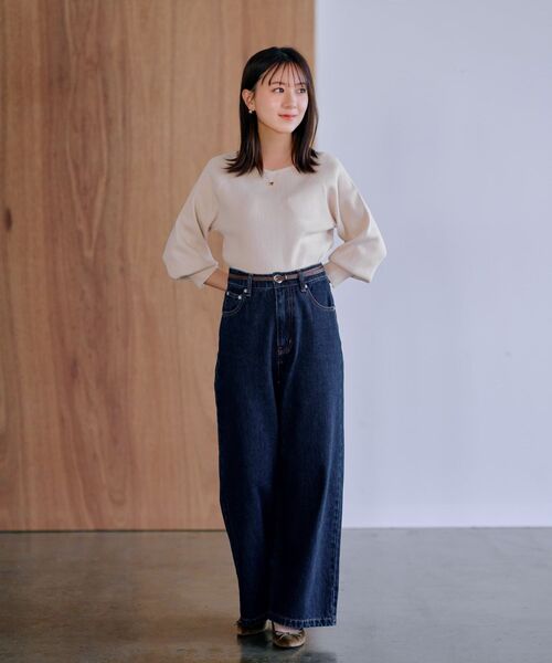 ニット セーター フォルムスリーブリブニット 「低身長・小柄