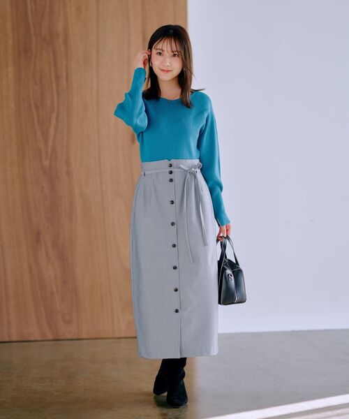 ニット セーター フォルムスリーブリブニット 「低身長・小柄