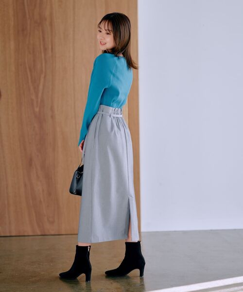 ニット セーター フォルムスリーブリブニット 「低身長・小柄