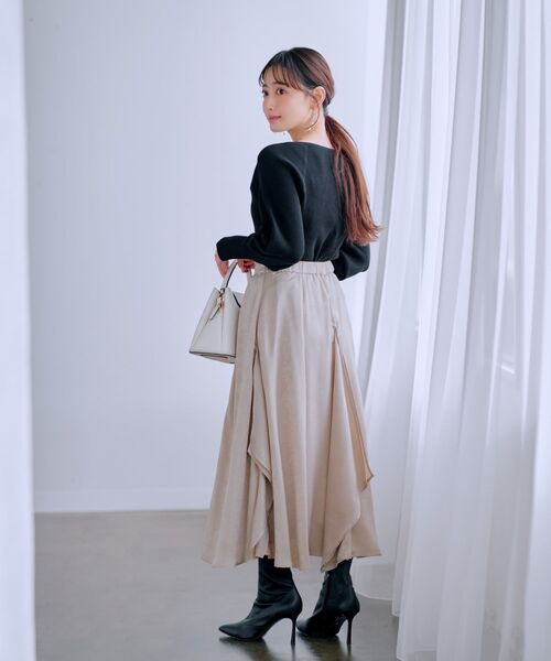 ニット セーター フォルムスリーブリブニット 「低身長・小柄女性」 レディース ニット セーター フォルムスリーブリブニット 「低身長・小柄