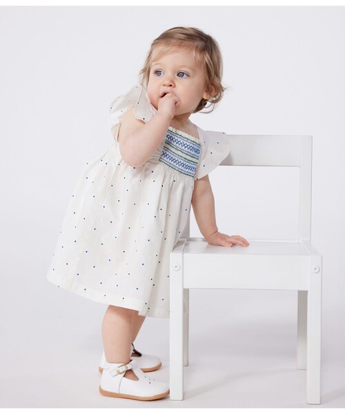 PETIT BATEAU ワンピース フリルワンピース＆ブルマセット