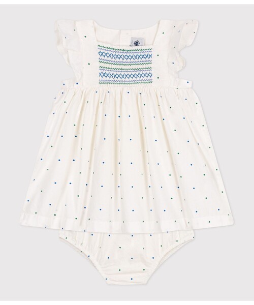 PETIT BATEAU ワンピース フリルワンピース＆ブルマセット