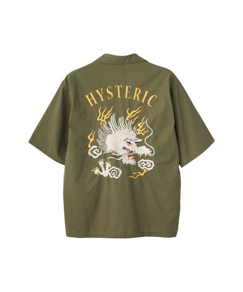 国内★HYSTERIC GLAMOUR★DRAGON刺繍 ユーティリティーシャツ HYSTERIC GLAMOUR シャツ DRAGON刺繍 ユーティリティーシャツ