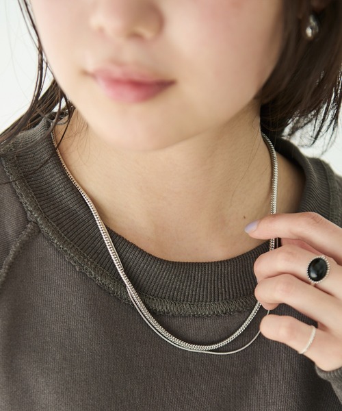 LAVEANGE ネックレス スネークチェーン2連マグネットネックレス
