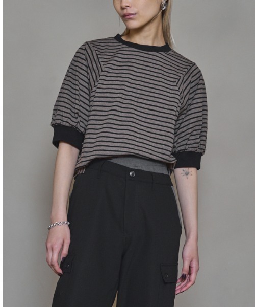 tシャツ Lom border CS  ロムボーダーカットソー レディース