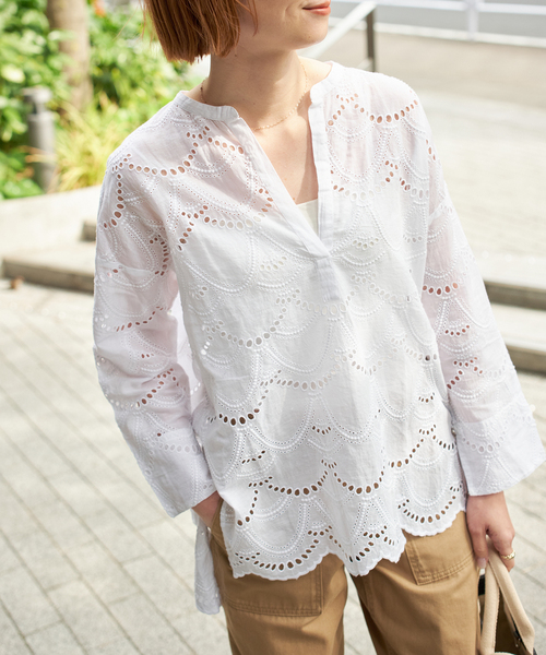 ヌキテパ　コットンボイルドットブラウス　Cotton Voile Dot Spick＆Span ブラウス シャツ ne Quittez pas / ヌキテパ COTTON