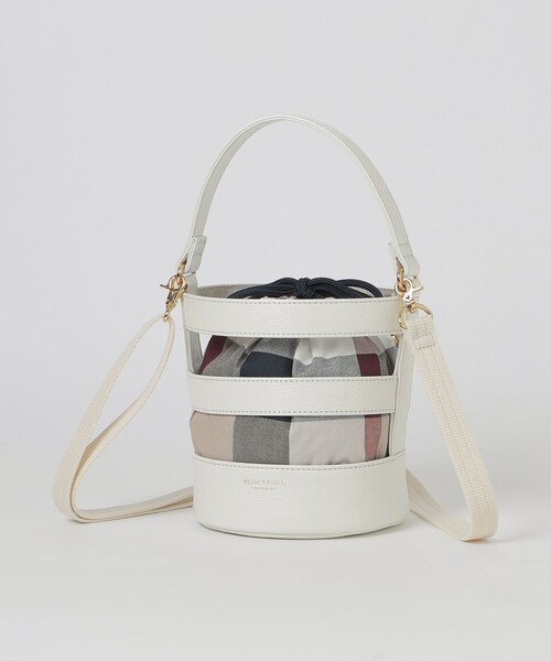 【美品】BLUE LABEL CRESTBRIDGE 巾着 ショルダーバッグ 極美品 ブルーレーベルクレストブリッジ チェック ショルダー