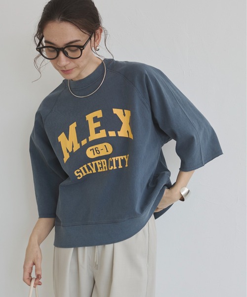 ANGIE tシャツ カレッジロゴ ハーフスリーブ Tシャツ レディース