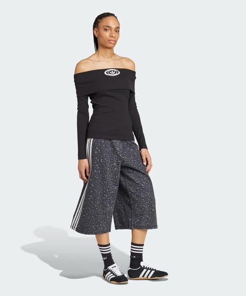★【ADIDAS】 オフショルダー半袖Tシャツ★ adidas tシャツ アディダス オリジナルス オフショルダートップ