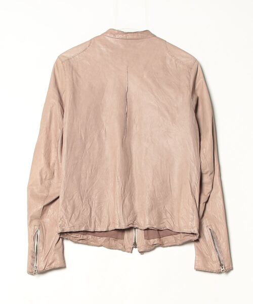 「sisii」 レザージャケット SMALL ライトグレー レディース_画像2