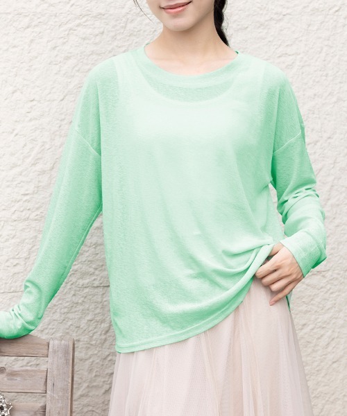 tシャツ ラウンドネックシアートップス レディース : ZOZOTOWN