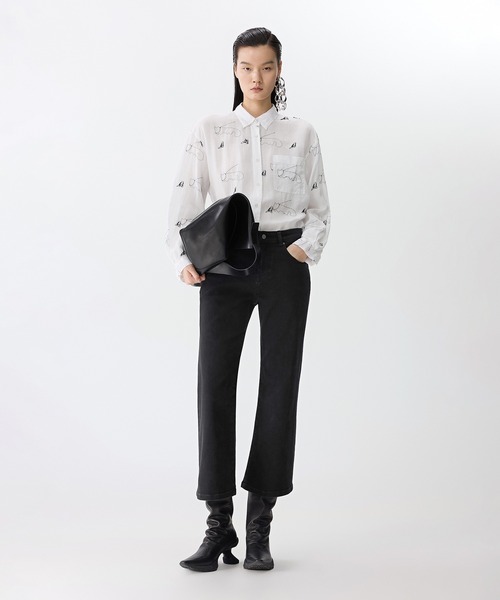 ブラウス シャツ Embroidered Cat Linen Shirt / キャットリネンシャツ レディース メンズ JNBY ブラウス シャツ Embroidered Cat Linen Shirt / キャット