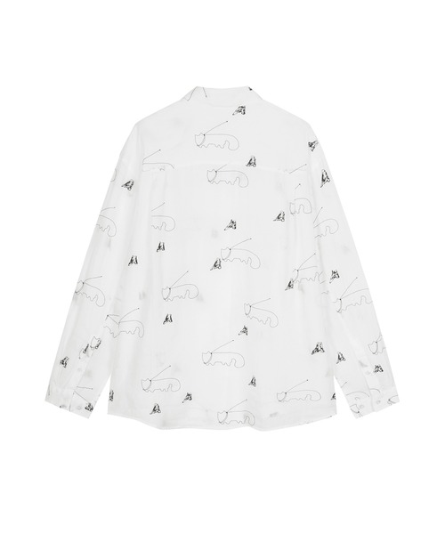 ブラウス シャツ Embroidered Cat Linen Shirt / キャットリネンシャツ レディース メンズ JNBY ブラウス シャツ Embroidered Cat Linen Shirt / キャット