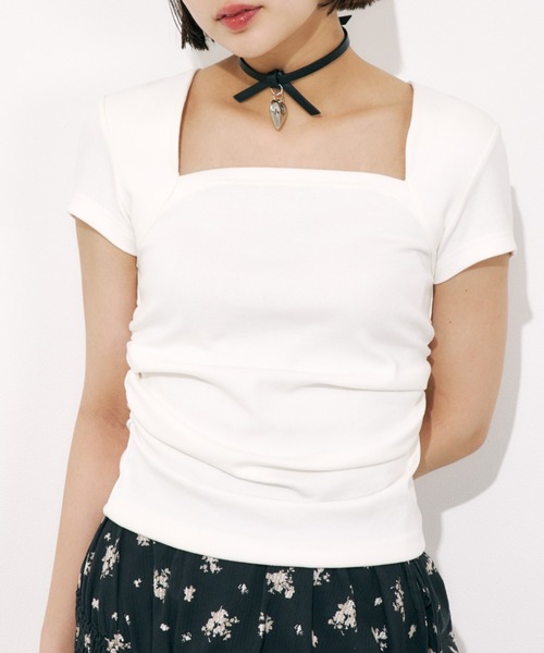 SLY tシャツ SQUARE NECK CUT TOPS スクエアネック カット