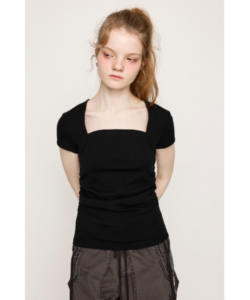 SLY tシャツ SQUARE NECK CUT TOPS スクエアネック カット