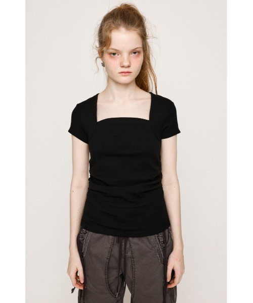 XACUS 売れ筋商品|||ザカス  Tシャツ トップス レディース Tops Black STUDIOUS tシャツ 「STUDIOUS/ステュディオス」Stretch Lace