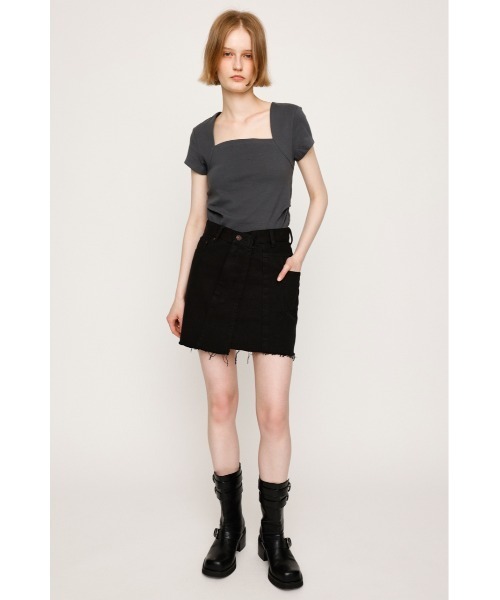 SLY tシャツ SQUARE NECK CUT TOPS スクエアネック カット