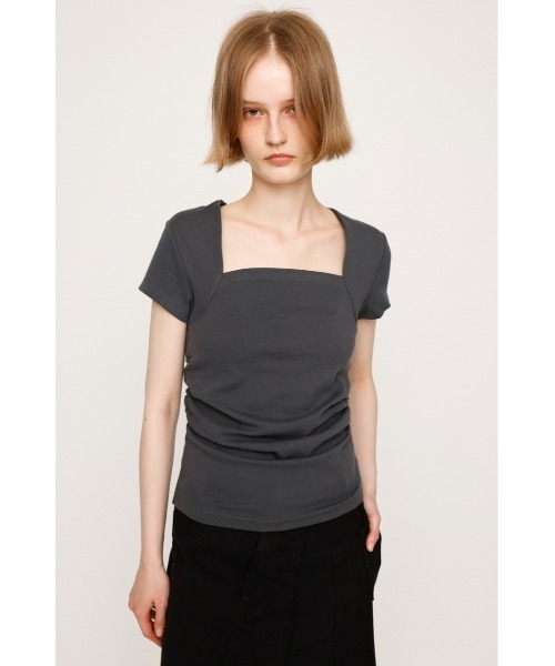売れ筋商品|||デモクラシー Tシャツ トップス レディース Petite Scoop-Neck Cropped T-Shirt  Sky SLY tシャツ SQUARE NECK CUT TOPS スクエアネック カット