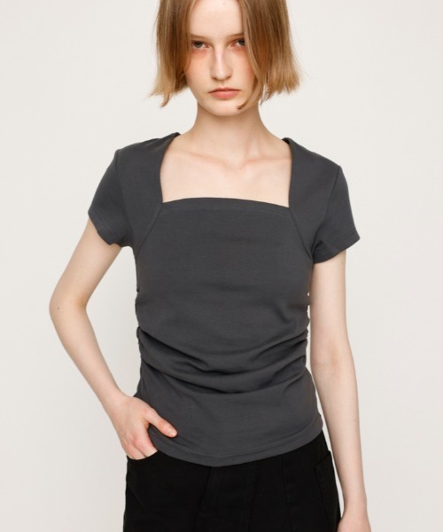 tシャツ SQUARE NECK GATHER トップス レディース MOUSSY tシャツ SQUARE NECK GATHER トップス レディース