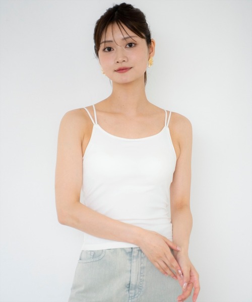 AND COUTURE（アンドクチュール） カップ付き キャミソール バック