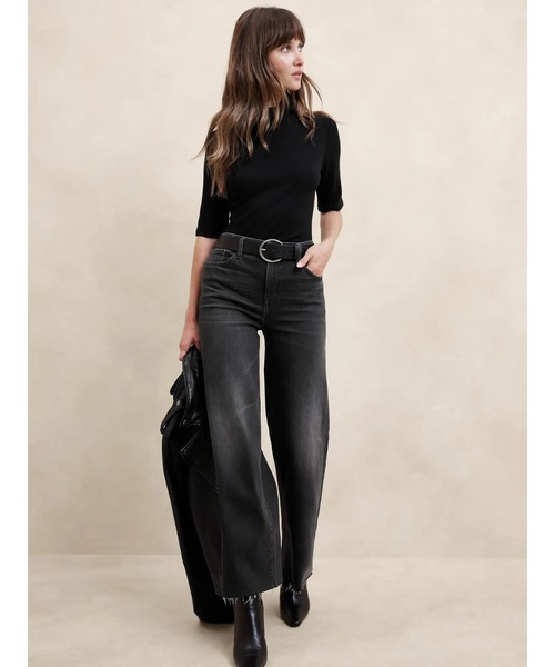 「BANANA REPUBLIC FACTORY STORE」 半袖カットソー S ブラック レディース