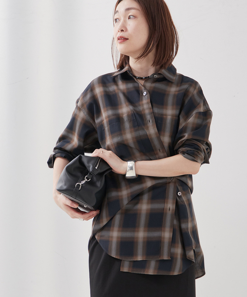 journal standard L'essage ブラウス シャツ チェックシャツ