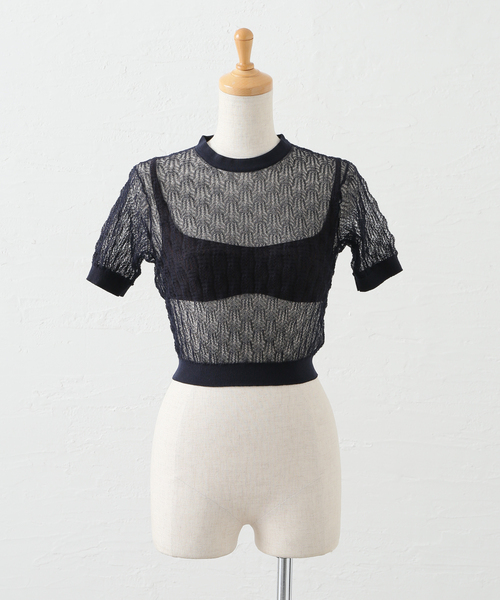 tシャツ NICENICE MOMENT/ナイスナイスモーメント LACE KNIT TOP カットソー NNM1-25SS-004 レディース IENA tシャツ NICENICE MOMENT/ナイスナイスモーメント LACE