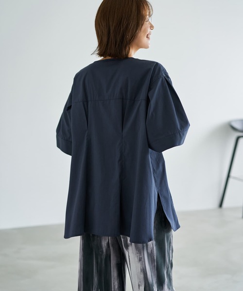 ブラウス シャツ 「LUXE」形が変わるシャツ生地プルオーバー レディース STYLE DELI ブラウス シャツ 「LUXE」形が変わるシャツ生地プル