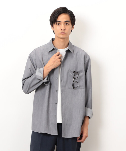 COMME CA ISM（コムサイズム） シャツ ウールライク ショートポイント