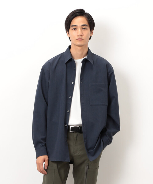 COMME CA ISM（コムサイズム） シャツ ウールライク ショートポイント