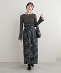 ニット セーター 前後2WAY袖口レースリブニ...の詳細画像3