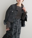 ニット セーター 前後2WAY袖口レースリブニ...の詳細画像4