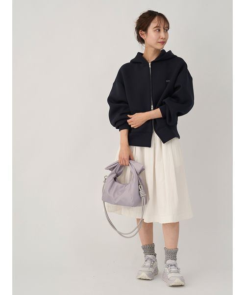 emmi パーカー emmiロゴジップアップダンボールフーディ レディース