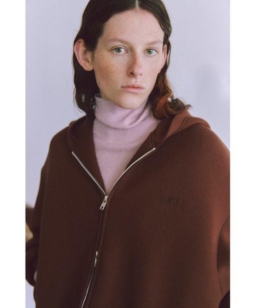 emmi パーカー emmiロゴジップアップダンボールフーディ レディース