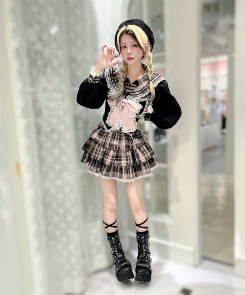 Ank Rouge（アンクルージュ） ブラウス シャツ ネコのJK制服TOPS 
