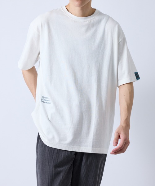 ホワイト Tシャツ Lサイズ ロゴ刺繍 LE CERCLE par rope' tシャツ 2ポイントロゴ刺繍Tシャツ メンズ