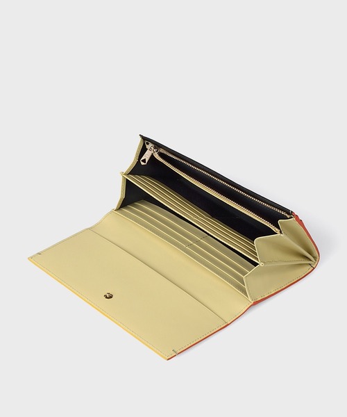 ✨新品✨ポールスミス✨長財布✨ダブルステッチディテール✨フラップ✨キャメル✨被せ Paul Smith ポールスミス ハンドステッチ 長財布 : ティーブランド