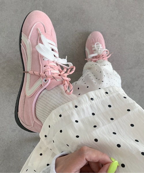 スニーカー 「25年秋冬新作」ワンポイント 配色 ローカット / ライン